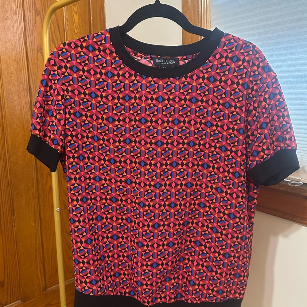 Rachel Zoe Multicolor Geometric Top